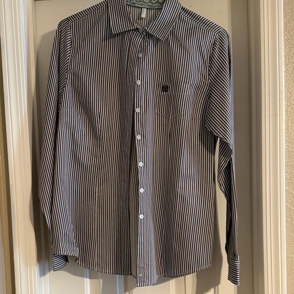 Women’s Cinch Classic Cranberry & White & Mint Striped Button-Up Shirt